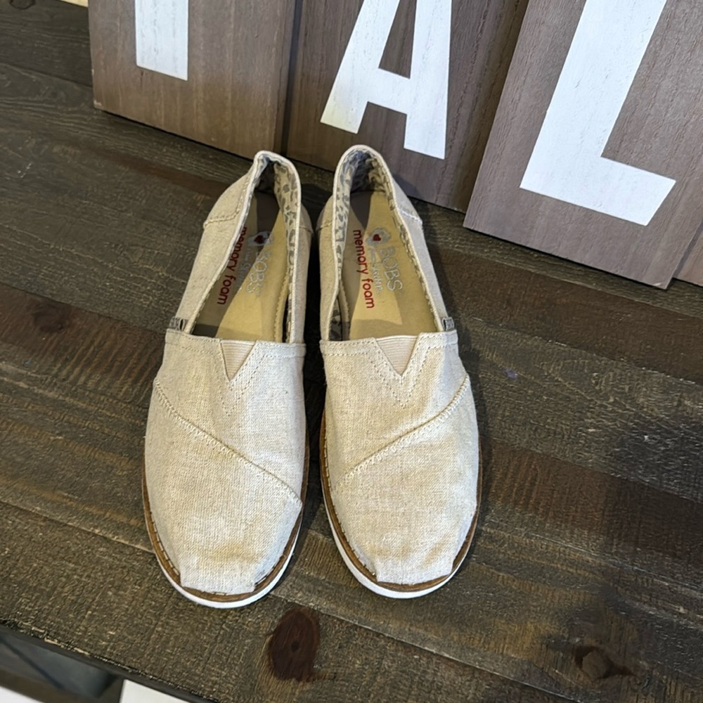 BOBS linen slip on sneakers